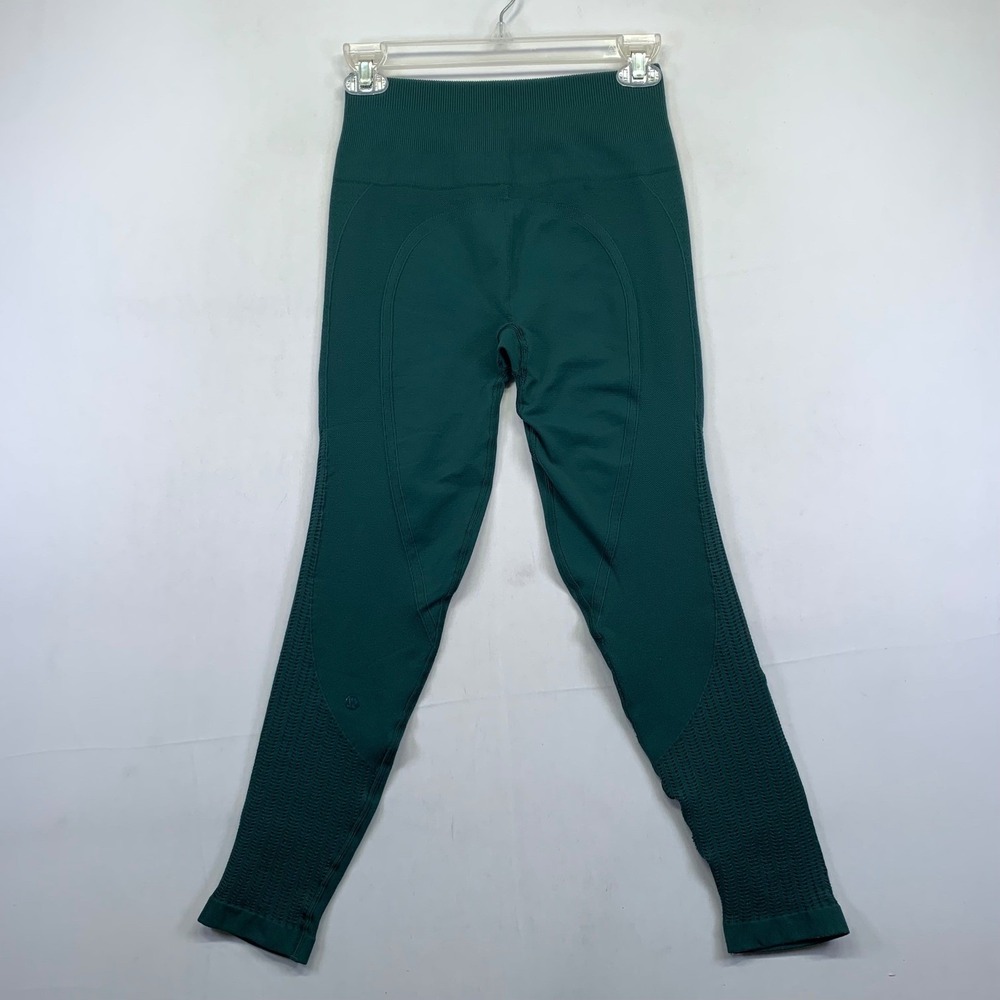 Lululemon Athletica Green Seamless High Rise Yoga Workout Leggings 2/4?‎